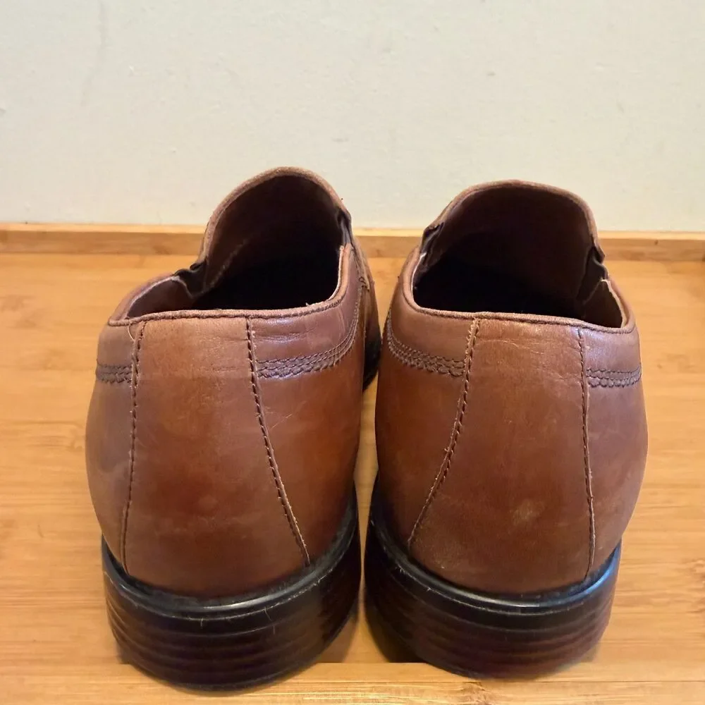 Johnston & Murphy XC4 Brown Leather Penny Loafers Men's 10M Comfort Dress